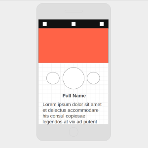 A screenshot of a wireframe during design development for the mobile application "In Their Own Words"