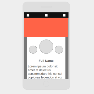A screenshot of a wireframe during design development for the mobile application "In Their Own Words"
