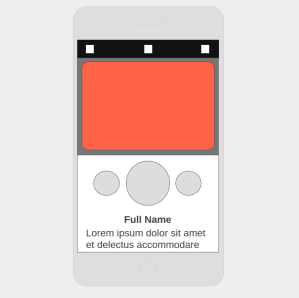 A screenshot of a wireframe during design development for the mobile application "In Their Own Words"